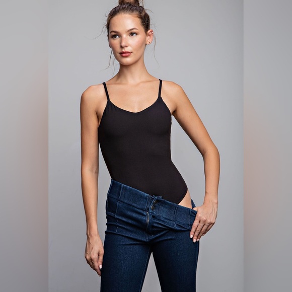 192. Butter Fabric Square Neckline Bodysuit in Lavender - Picture 2 of 3